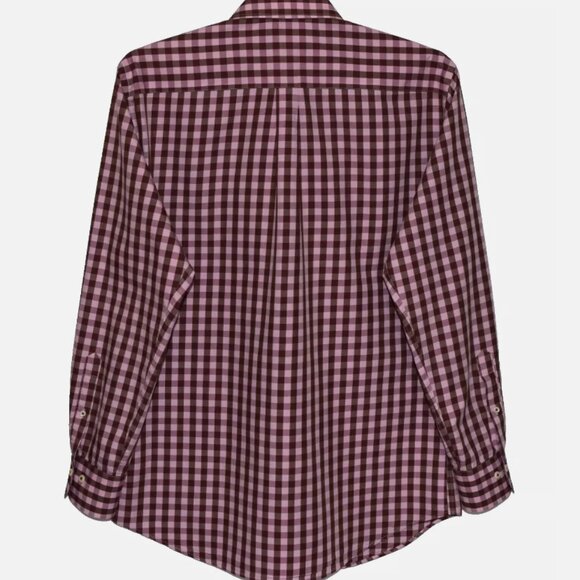 PETER MILLAR Pink Check Long Sleeve Button Down Cotton Shirt Size L - Picture 4 of 8